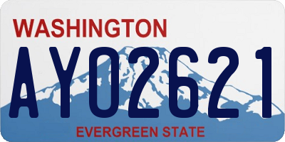 WA license plate AYO2621