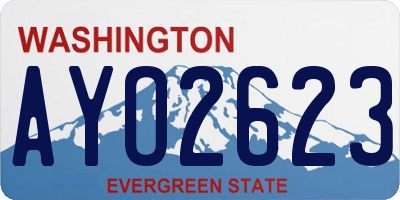 WA license plate AYO2623