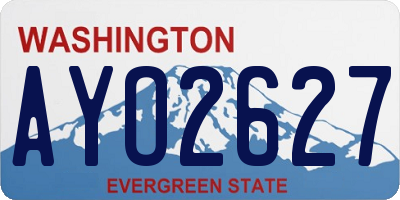 WA license plate AYO2627