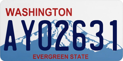 WA license plate AYO2631