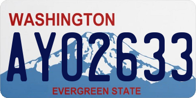 WA license plate AYO2633