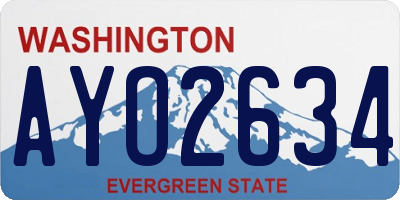WA license plate AYO2634