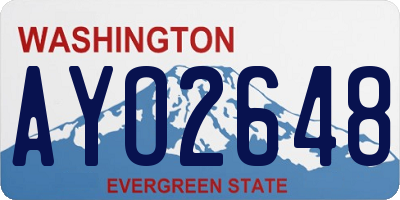 WA license plate AYO2648
