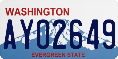 WA license plate AYO2649