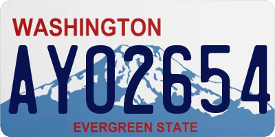 WA license plate AYO2654