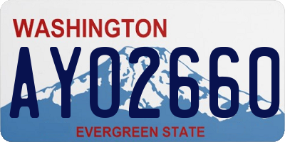 WA license plate AYO2660