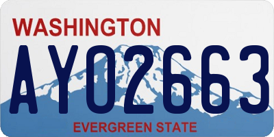 WA license plate AYO2663