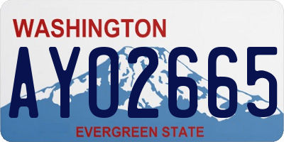 WA license plate AYO2665