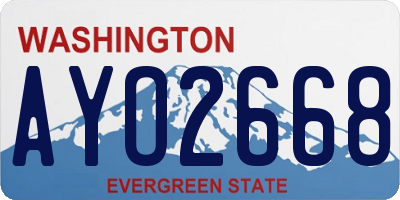 WA license plate AYO2668