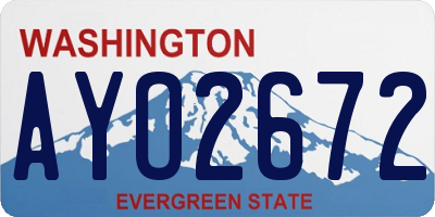 WA license plate AYO2672