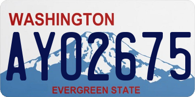 WA license plate AYO2675