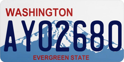 WA license plate AYO2680
