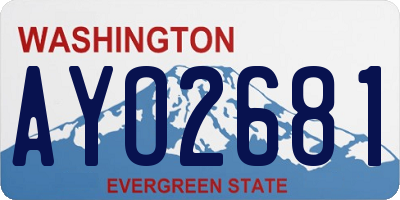 WA license plate AYO2681