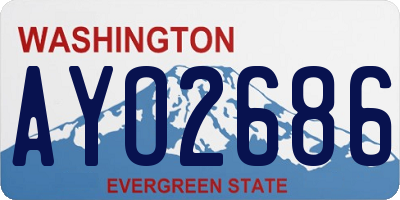 WA license plate AYO2686