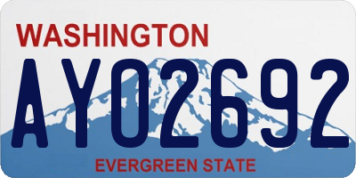 WA license plate AYO2692