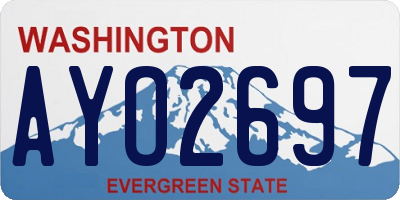 WA license plate AYO2697
