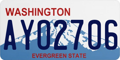 WA license plate AYO2706