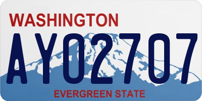 WA license plate AYO2707