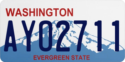 WA license plate AYO2711