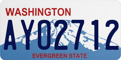WA license plate AYO2712