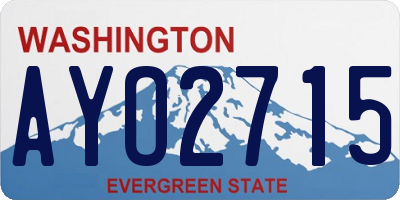 WA license plate AYO2715