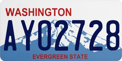 WA license plate AYO2728