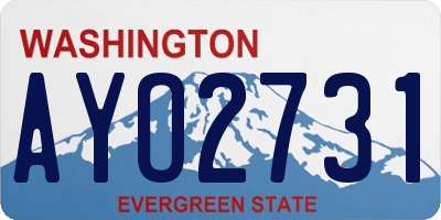 WA license plate AYO2731