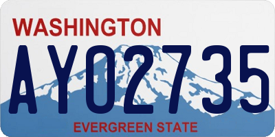 WA license plate AYO2735