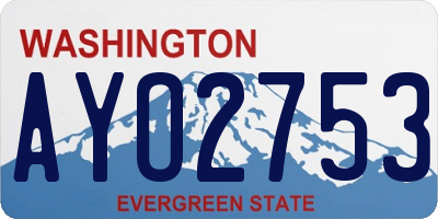 WA license plate AYO2753