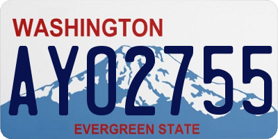 WA license plate AYO2755