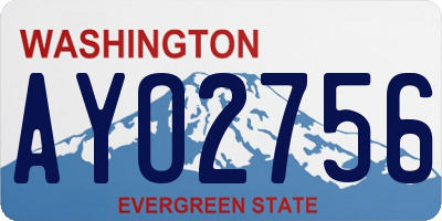 WA license plate AYO2756