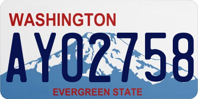 WA license plate AYO2758