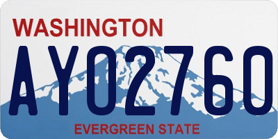 WA license plate AYO2760