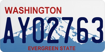 WA license plate AYO2763