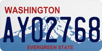 WA license plate AYO2768