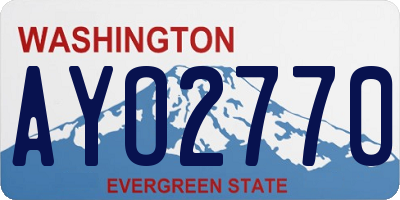 WA license plate AYO2770