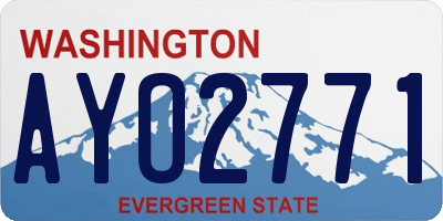 WA license plate AYO2771