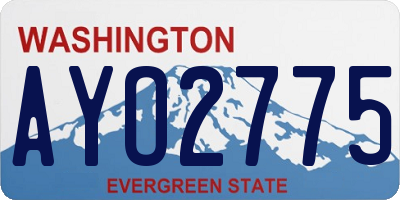 WA license plate AYO2775