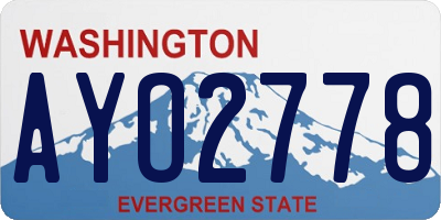 WA license plate AYO2778