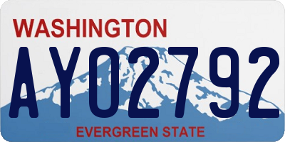 WA license plate AYO2792