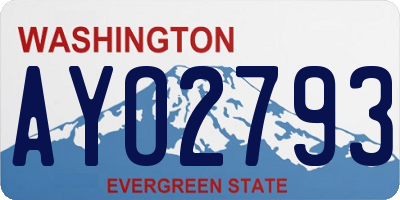 WA license plate AYO2793