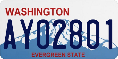 WA license plate AYO2801