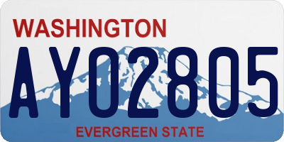WA license plate AYO2805