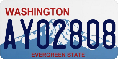 WA license plate AYO2808