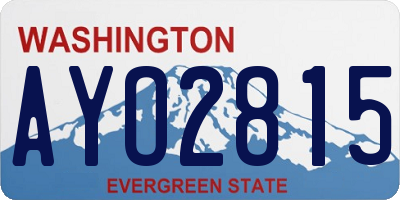 WA license plate AYO2815