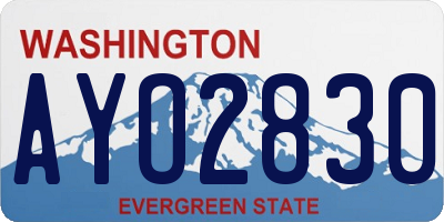 WA license plate AYO2830