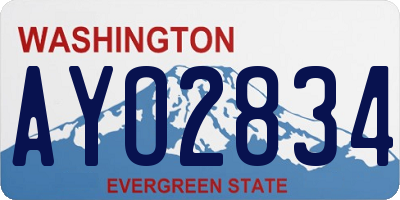 WA license plate AYO2834