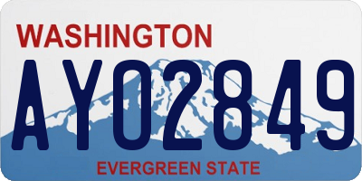 WA license plate AYO2849