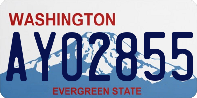 WA license plate AYO2855
