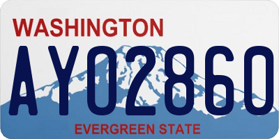 WA license plate AYO2860